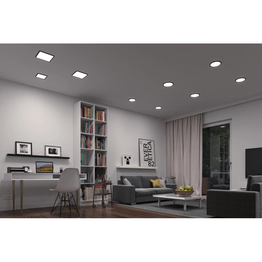 Paulmann 79967 - LED/16W IP44 pritemdomas įleidžiamas vonios šviestuvas AREO 230V 23x23 cm juodas