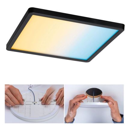 Paulmann 79967 - LED/16W IP44 pritemdomas įleidžiamas vonios šviestuvas AREO 230V 23x23 cm juodas