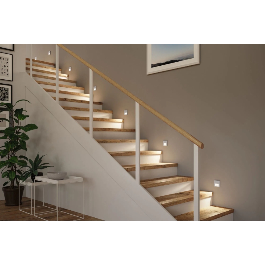Paulmann 80000 - LED/1W Laiptinės šviestuvai TSARO 230V Follow/matinis chromas