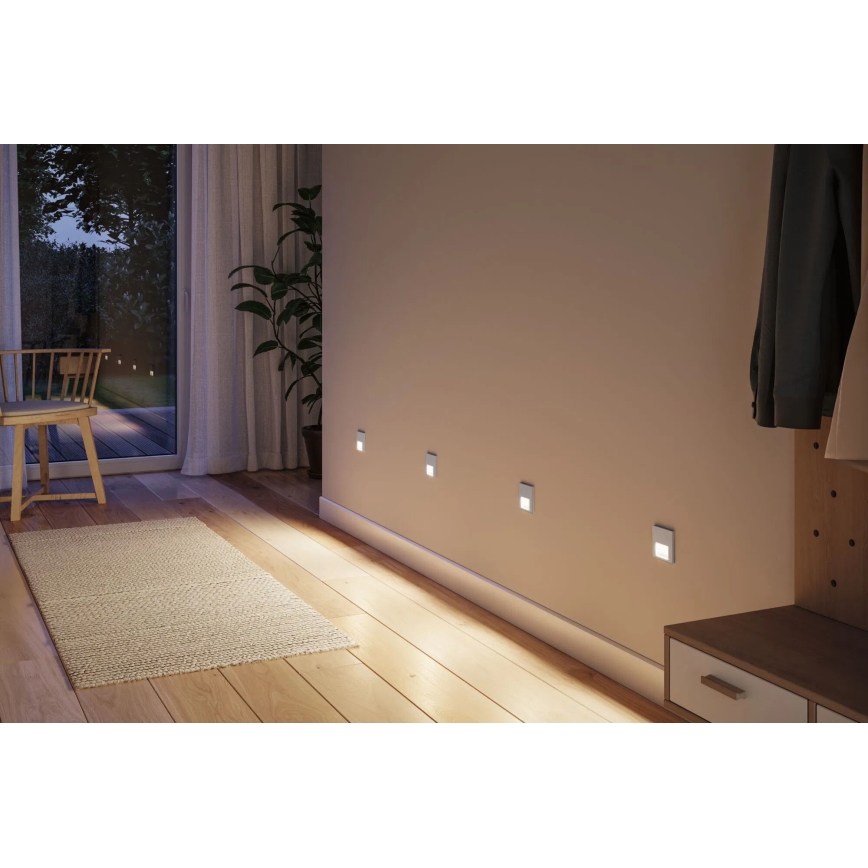 Paulmann 80000 - LED/1W Laiptinės šviestuvai TSARO 230V Follow/matinis chromas