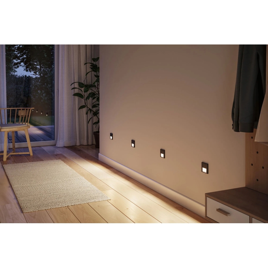 Paulmann 80001 - LED/1W Laiptinės šviestuvai TSARO 230V Follow/juoda
