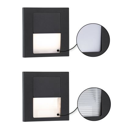 Paulmann 80001 - LED/1W Laiptinės šviestuvai TSARO 230V Follow/juoda