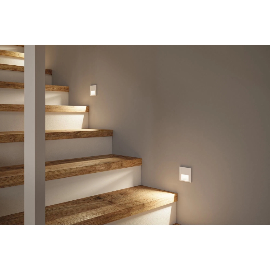 Paulmann 80002 - LED/1W Laiptinės šviestuvai su jutikliu TSARO 230V Lead/balta