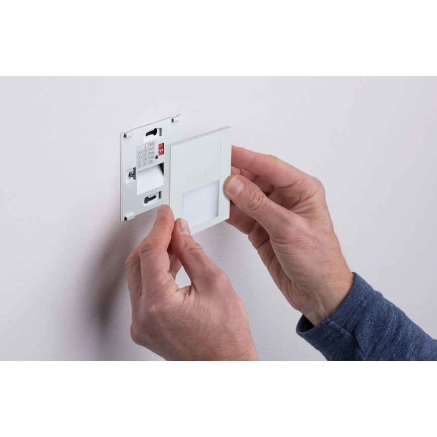 Paulmann 80002 - LED/1W Laiptinės šviestuvai su jutikliu TSARO 230V Lead/balta