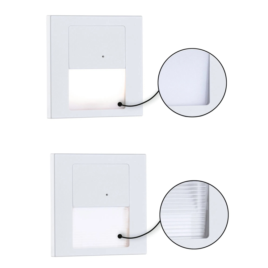 Paulmann 80002 - LED/1W Laiptinės šviestuvai su jutikliu TSARO 230V Lead/balta