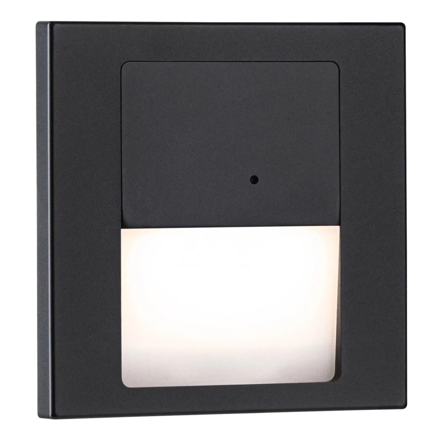 Paulmann 80004 - LED/1W Laiptinės šviestuvai su jutikliu TSARO 230V Lead/juoda