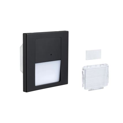 Paulmann 80004 - LED/1W Laiptinės šviestuvai su jutikliu TSARO 230V Lead/juoda