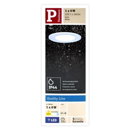 Paulmann 92061 - LED/6W IP44 Įleidžiamas vonios šviestuvas QUALITY LINE 230V