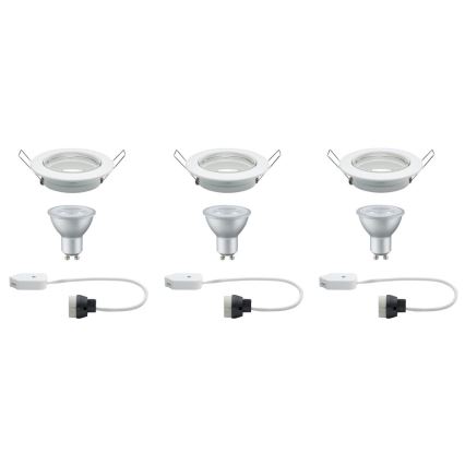 Paulmann 92105 - RINKINYS 3x LED-GU10/6,5W Įleidžiami lubiniai šviestuvai QUALITY LINE 230V
