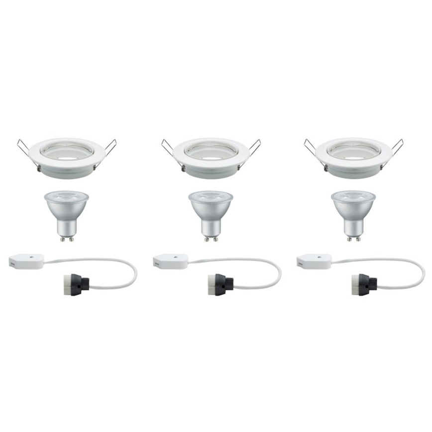 Paulmann 92105 - RINKINYS 3x LED-GU10/6,5W Įleidžiami lubiniai šviestuvai QUALITY LINE 230V