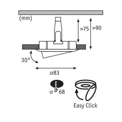 Paulmann 92105 - RINKINYS 3x LED-GU10/6,5W Įleidžiami lubiniai šviestuvai QUALITY LINE 230V
