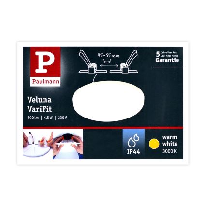 Paulmann 92387 - LED / 4,5W IP44 Vonios įleidžiamas šviestuvas VARIFIT 230V