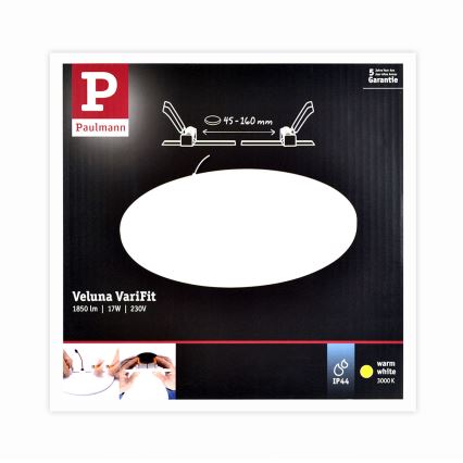 Paulmann 92389 - LED / 17W IP44 vonios įleidžiamas šviestuvas VARIFIT 230V