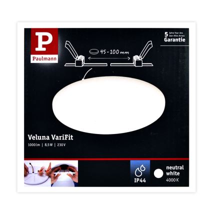 Paulmann 92391 - LED / 8,5W IP44 vonios įleidžiamas  šviestuvas VARIFIT 230V