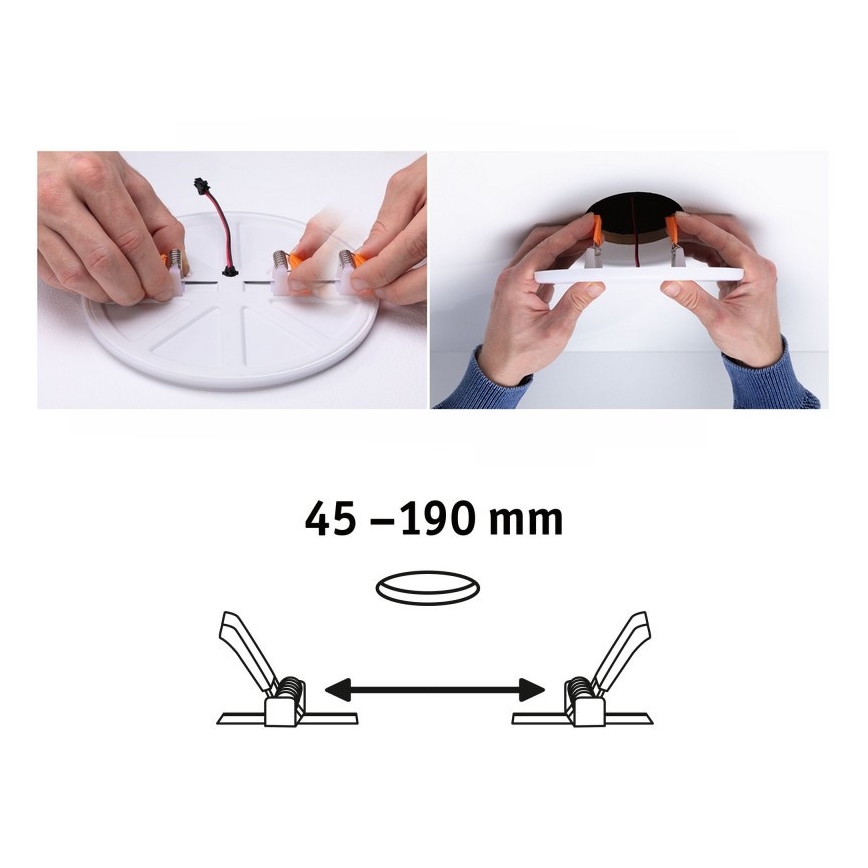Paulmann 92392 - LED / 17,5W IP44 Vonios kambario įleidžiamas šviestuvas VARIFIT 230V