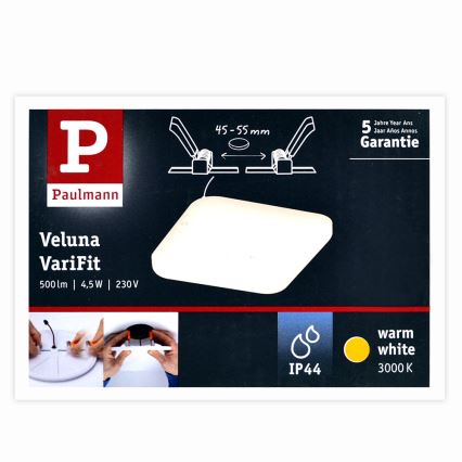 Paulmann 92393 - LED / 4,5W IP44 vonios kambario įleidžiamas šviestuvas VARIFIT 230V