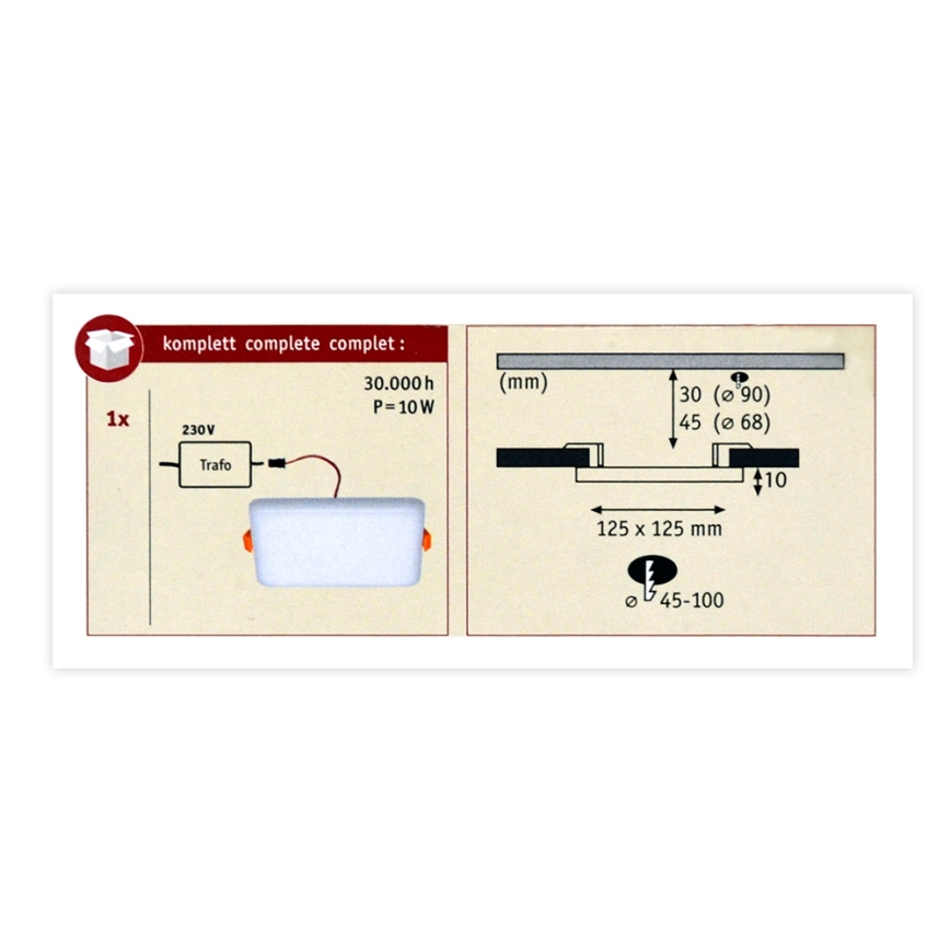 Paulmann 92397 - LED / 8,5W IP44 vonios pritemdomas šviestuvas VARIFIT 230V