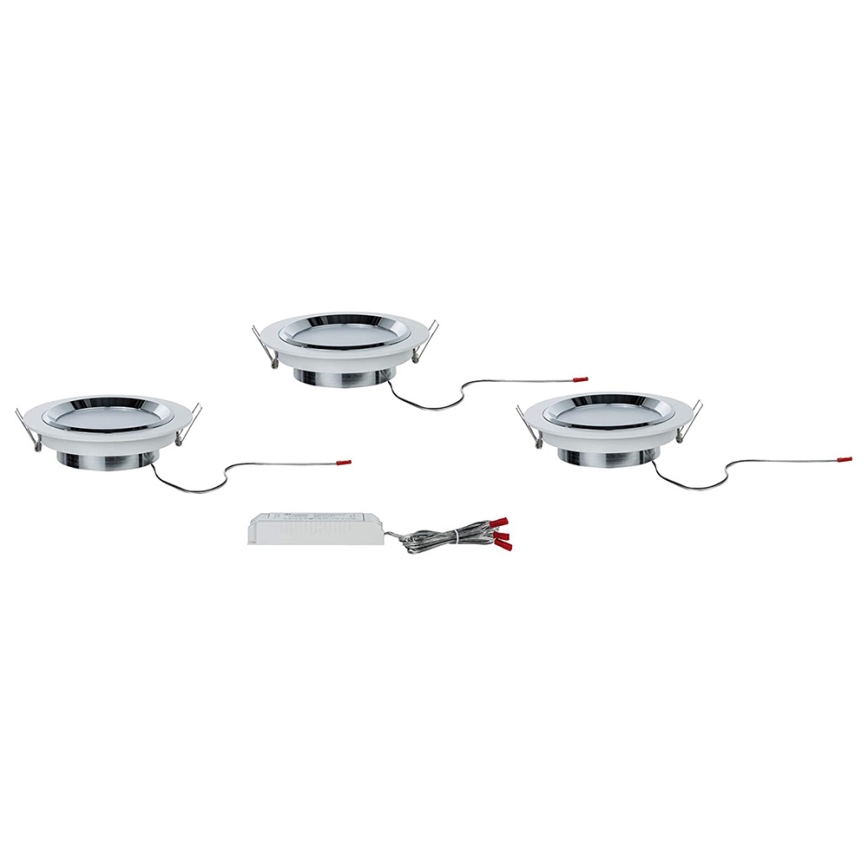 Paulmann 92693 - KOMPLEKTAS 3xLED/8W Pritemdomas įleidžiamas lubinis šviestuvas PREMIUM LINE 230/