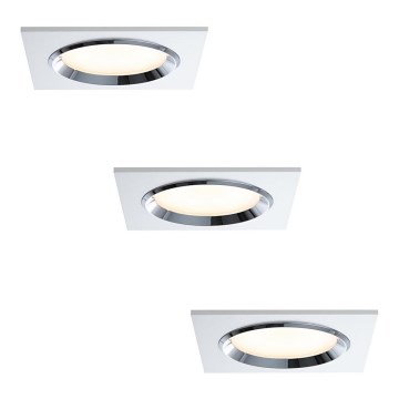 Paulmann 92695 - KOMPLEKTAS 3x Pritemdomas, įleidžiamas LED šviestuvas DICE 3xLED/8W/230V