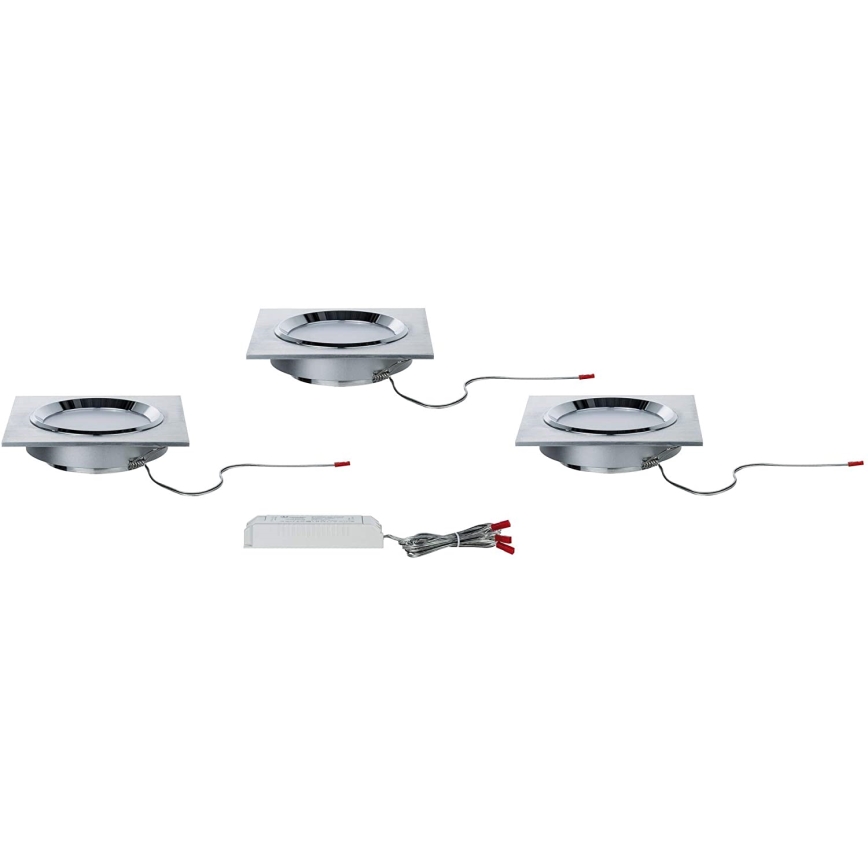 Paulmann 92696 - KOMPLEKTAS 3xLED/8W Pritemdomas įleidžiamas lubinis šviestuvas DICE 230V