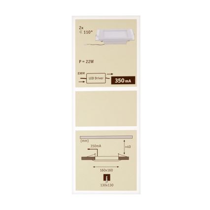 Paulmann 92706 - KOMPLEKTAS 2xLED/7,5W Pritemdomas įleidžiamas lubinis šviestuvas DECODICE 230V