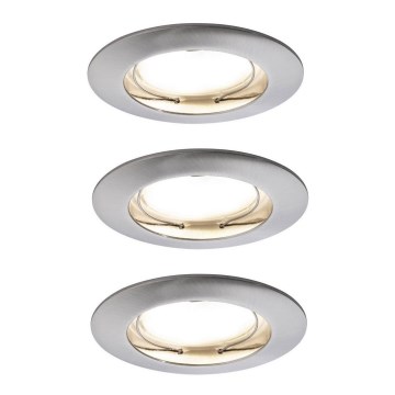 Paulmann 92827 - KOMPLEKTAS 3xLED/7W IP44 Pritemdomas įleidžiamas lubinis vonios šviestuvas COIN 230V