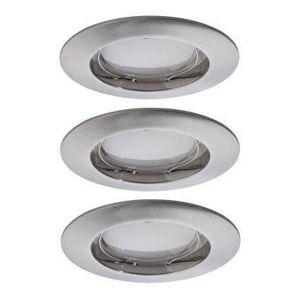 Paulmann 92827 - KOMPLEKTAS 3xLED/7W IP44 Pritemdomas įleidžiamas lubinis vonios šviestuvas COIN 230V