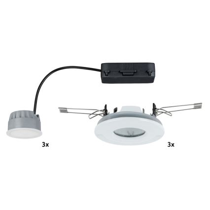 Paulmann 92847 - KOMPLEKTAS 3x įleidžiamas LED vonios šviestuvas COIN 3xLED/7W/230V