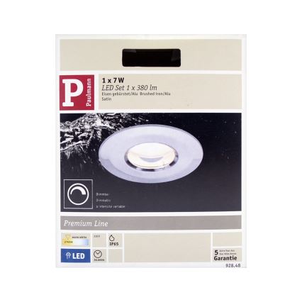 Paulmann 92848 - LED/7W IP65 Vonios kambario įmontuojamas šviestuvas COIN 230V