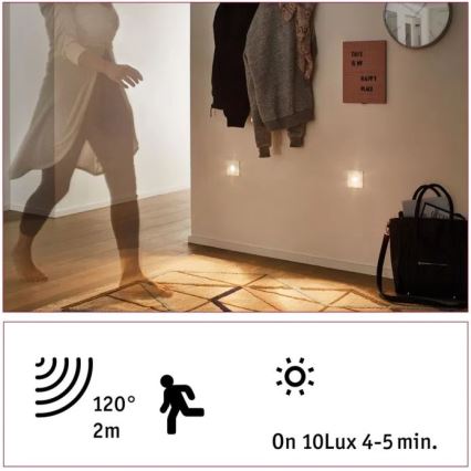 Paulmann 92923 - LED/1,1W Laiptinės šviestuvai su jutikliu WAND 230V 2700K