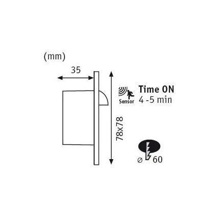 Paulmann 92923 - LED/1,1W Laiptinės šviestuvai su jutikliu WAND 230V 2700K
