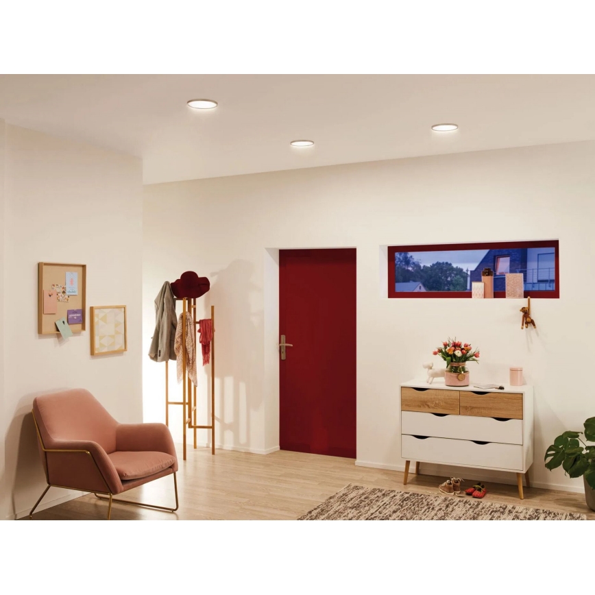 Paulmann 92935 - LED/12W IP44 reguliuojamas vonios įleidžiamasis šviestuvas AREO 230V, skersmuo 18 cm, matinio chromo