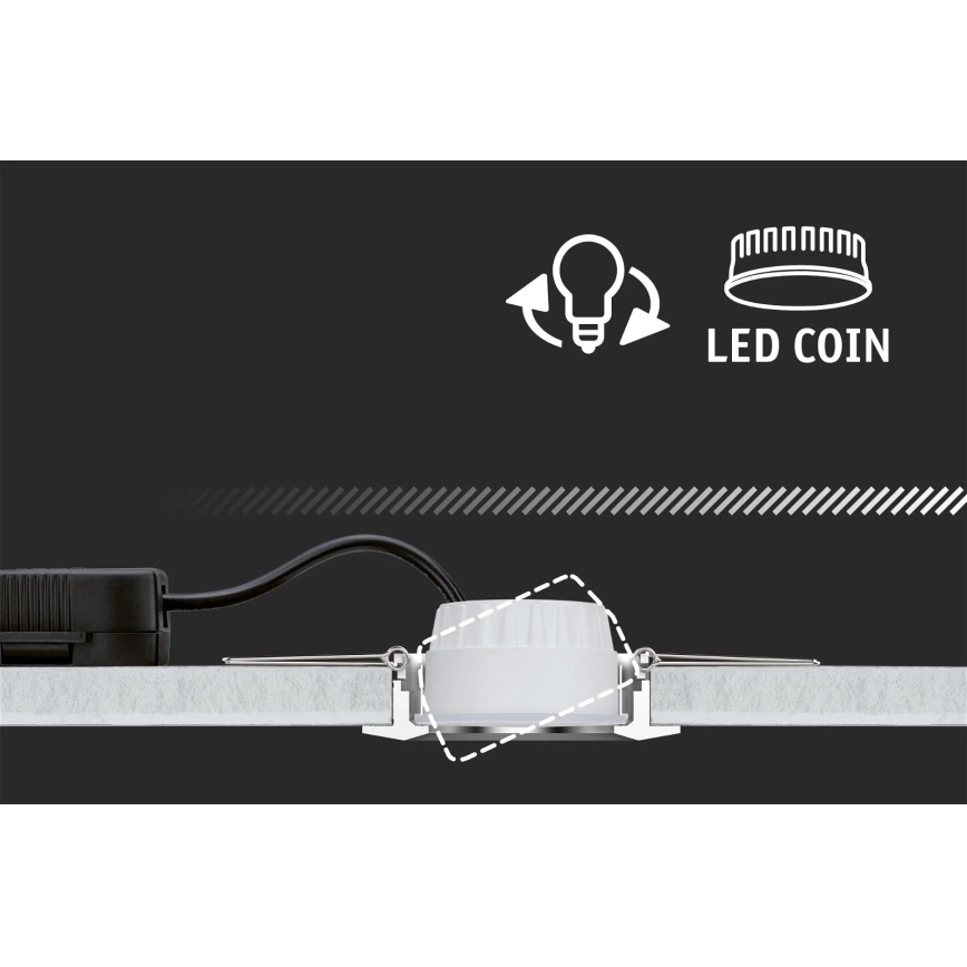 Paulmann 92971 - KOMPLEKTAS 3x LED/4,2W IP23 Pritemdomas įleidžiamas lubinis vonios šviestuvas NOVA 230V