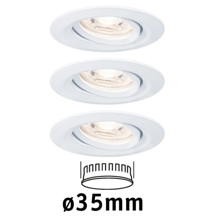 Paulmann 92971 - KOMPLEKTAS 3x LED/4,2W IP23 Pritemdomas įleidžiamas lubinis vonios šviestuvas NOVA 230V
