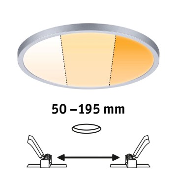 Paulmann 92992 - LED/16W IP44 vonios įleidžiamas šviestuvas AREO 230V 2000/3000/4000K skersmuo 23 cm matinis chromas