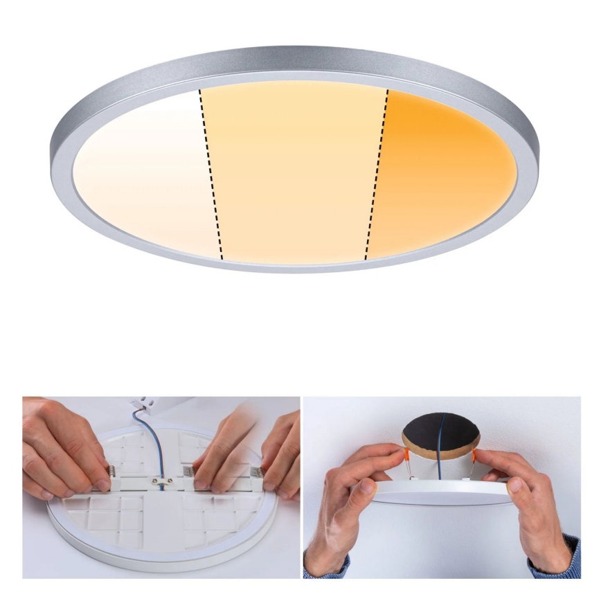 Paulmann 92992 - LED/16W IP44 vonios įleidžiamas šviestuvas AREO 230V 2000/3000/4000K skersmuo 23 cm matinis chromas