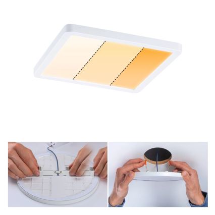 Paulmann 92993 - LED/13W IP44 įleidžiamas vonios šviestuvas AREO 230V 2000/3000/4000K 17,5x17,5 cm baltas