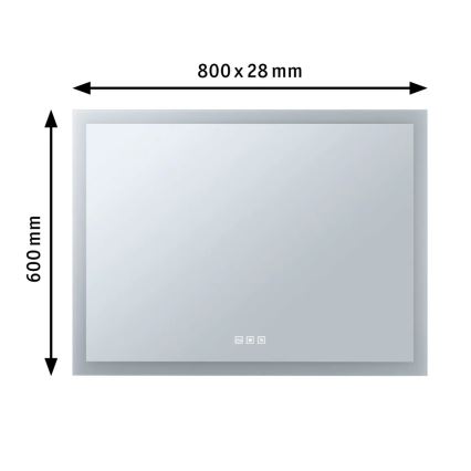 Paulmann 93013 - LED/22W IP44 Pritemdomas šildomas vonios veidrodis su apšvietimu 230V 2700/4000/6500K