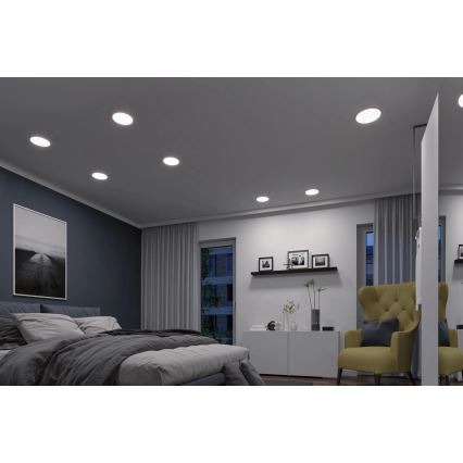 Paulmann 93046 - LED/16W IP44 Dimeriuojamas vonios įleidžiamasis šviestuvas AREO 230V 3000-6500K skersmuo 23 cm matinis chromas