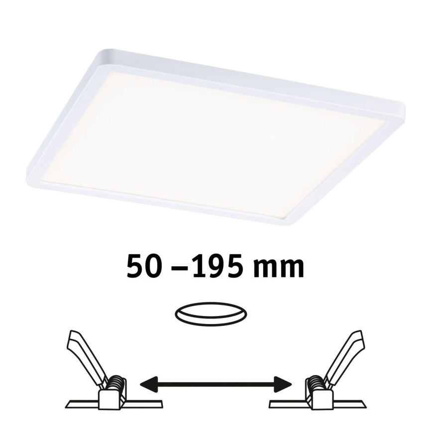 Paulmann 93060 - LED/16W IP44 Dimeriuojamas vonios įleidžiamas šviestuvas AREO 230V 23x23 cm baltas