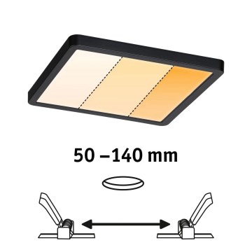 Paulmann 93101 - LED/13W IP44 vonios įleidžiamasis šviestuvas AREO 230V 2000/3000/4000K 17,5x17,5 cm juodas