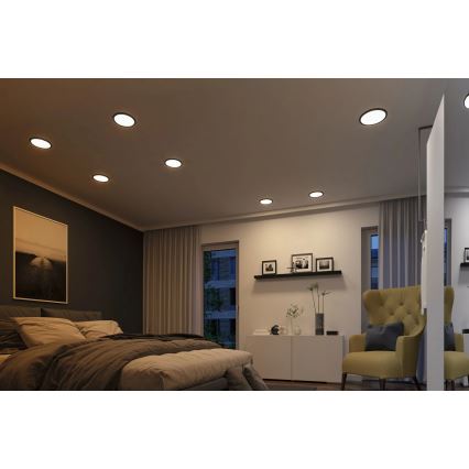 Paulmann 93102 - LED/16W IP44 dimeriuojamas vonios įleidžiamas šviestuvas AREO 230V 2000/3000/4000K skersmuo 23 cm juodas