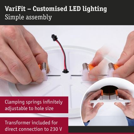 Paulmann 93102 - LED/16W IP44 dimeriuojamas vonios įleidžiamas šviestuvas AREO 230V 2000/3000/4000K skersmuo 23 cm juodas