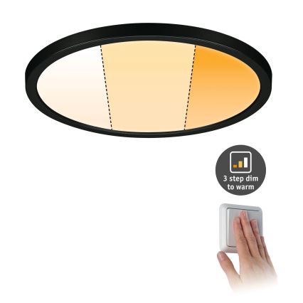 Paulmann 93102 - LED/16W IP44 dimeriuojamas vonios įleidžiamas šviestuvas AREO 230V 2000/3000/4000K skersmuo 23 cm juodas