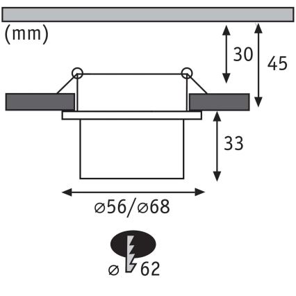 Paulmann 93379 - KOMPLEKTAS 3xLED/6W IP44 Pritemdomas įleidžiamas lubinis vonios šviestuvas GIL 230V