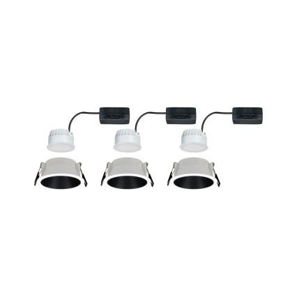 Paulmann 93402 - KOMPLEKTAS 3xLED/6W IP44 Pritemdomas įleidžiamas lubinis vonios šviestuvas COLE 230V