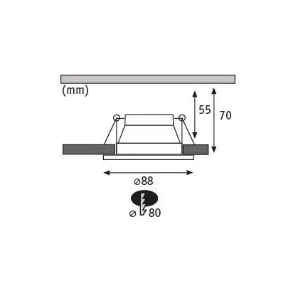 Paulmann 93402 - KOMPLEKTAS 3xLED/6W IP44 Pritemdomas įleidžiamas lubinis vonios šviestuvas COLE 230V