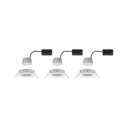 Paulmann 93485 - KOMPLEKTAS 3xLED/6W IP23 Pritemdomas įleidžiamas lubinis vonios šviestuvas NOVA 230V