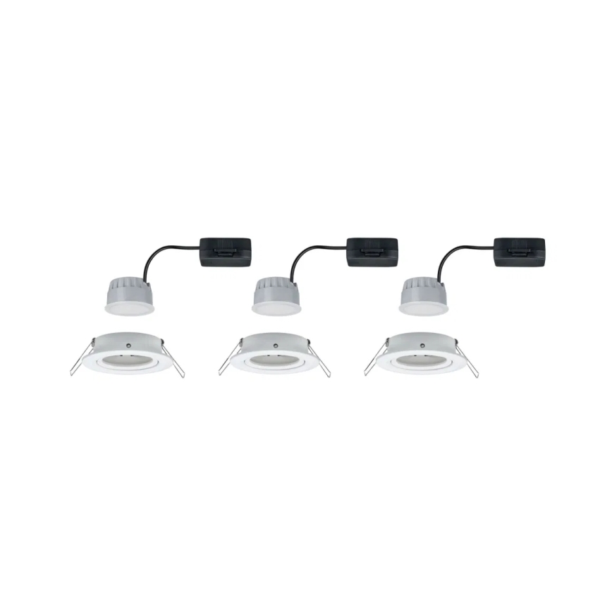 Paulmann 93485 - KOMPLEKTAS 3xLED/6W IP23 Pritemdomas įleidžiamas lubinis vonios šviestuvas NOVA 230V