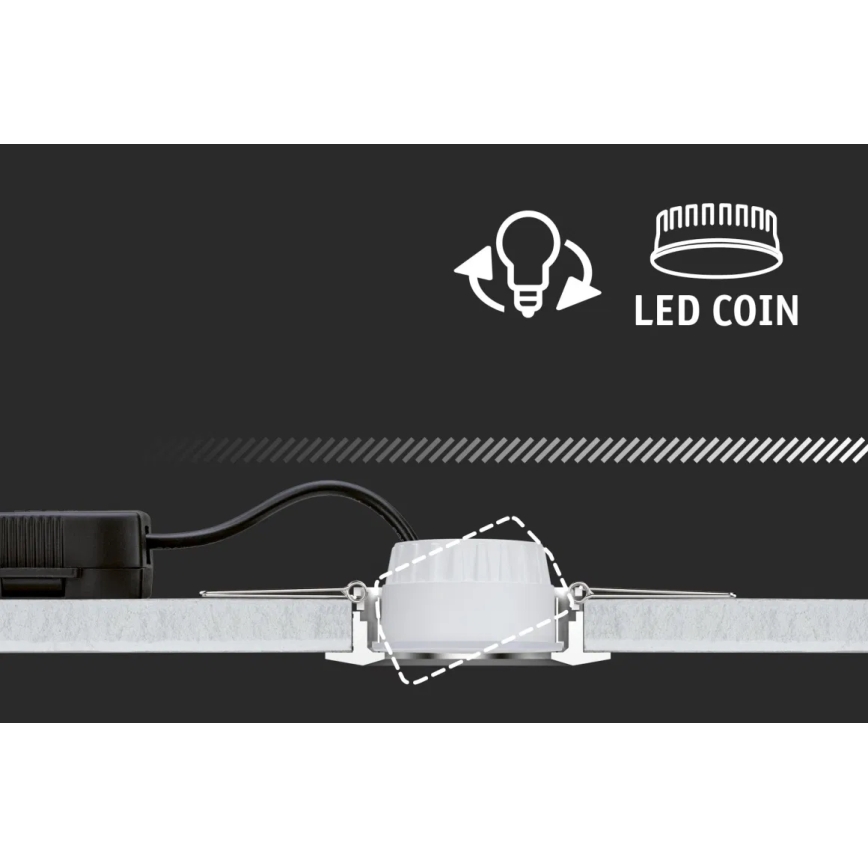 Paulmann 93485 - KOMPLEKTAS 3xLED/6W IP23 Pritemdomas įleidžiamas lubinis vonios šviestuvas NOVA 230V